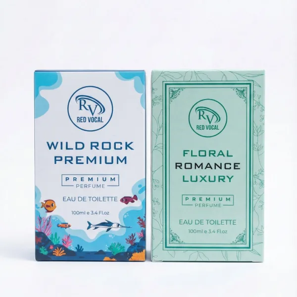 Red Vocal Wild Rock Premium Perfume for Men & Floral Romance Luxury Perfume for Women | Eau De Toilette | 2 x 100ml
