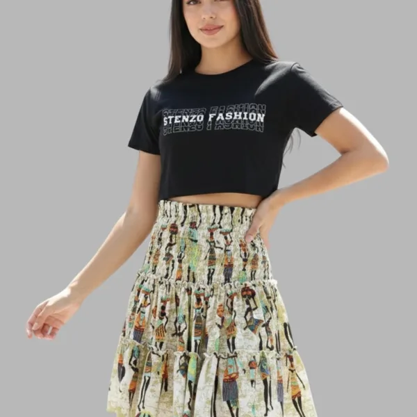 STENZO FASHION GRAPHIC PRINTED CROP TEE