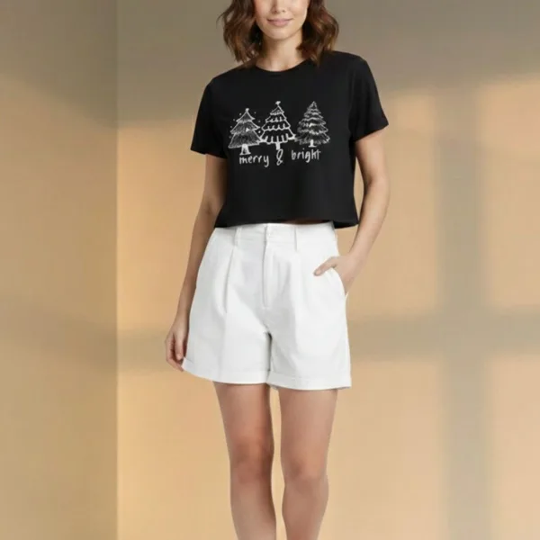 CHRISTMAS SPECIAL GRAPHIC PRINTED CROP TEE