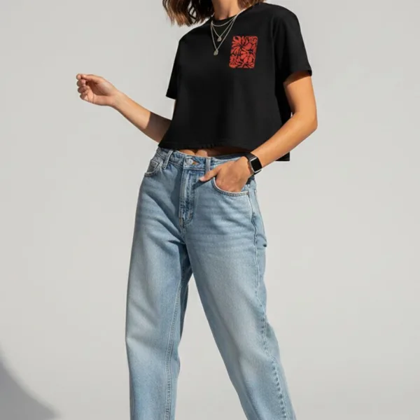 BIRD GRAPHIC PRINTED CROP TOP