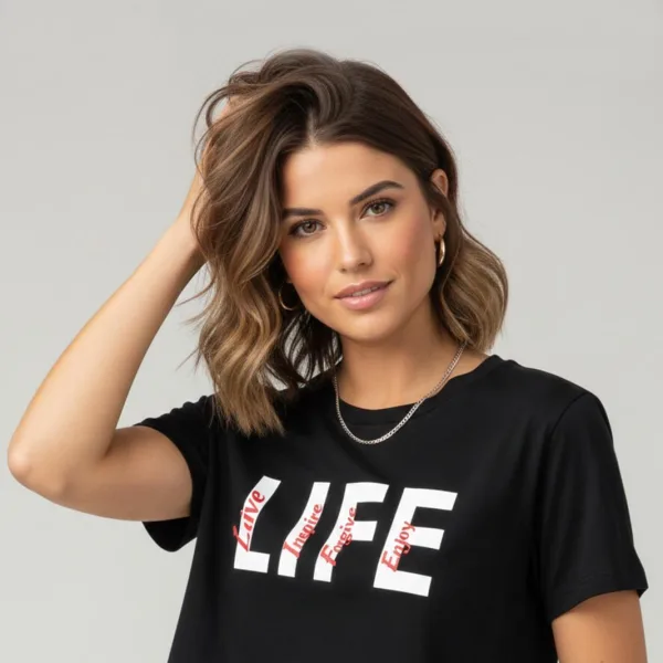LETTER PRINTED CROP T-SHIRT