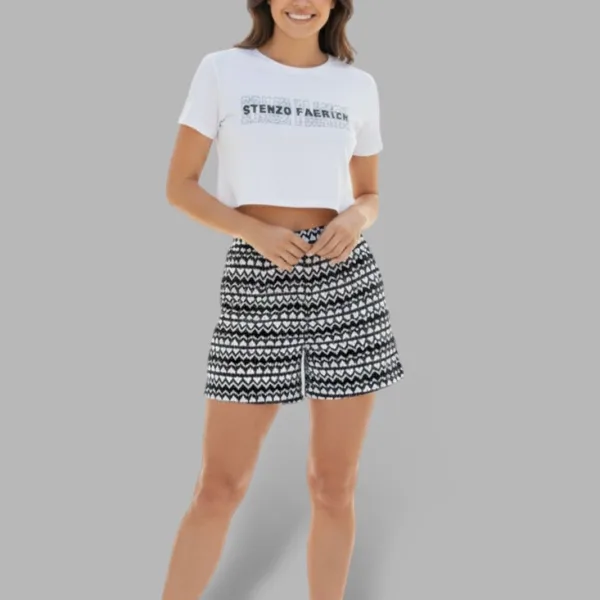 STENZO FASHION GRAPHIC PRINTED CROP TEE