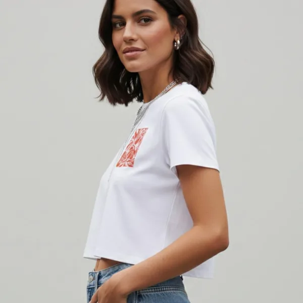 BIRD GRAPHIC PRINTED CROP TOP
