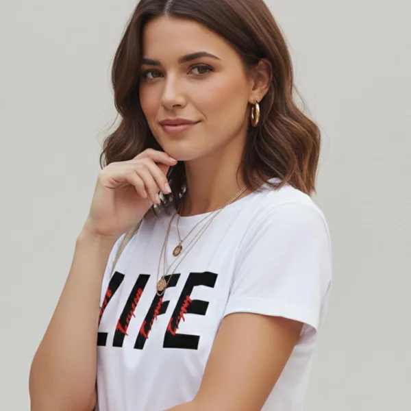 LETTER PRINTED CROP T-SHIRT