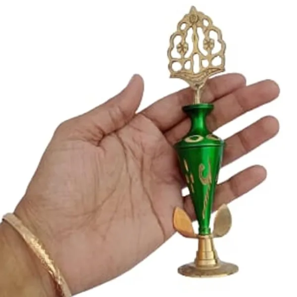 Brass Surmedani With Funnel/Kuppi And Surma Use In Eye's Makeup [Size-12-cm] Pack Of-1 Funnel, 2 Surma Packed,1 Brass Surmedani