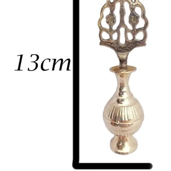Brass Surmedani With Funnel/Kuppi And Surma Use In Eye's Makeup [Size-13-cm] Pack Of-1 Funnel, 2 Surma Packed,1 Brass Surmedani