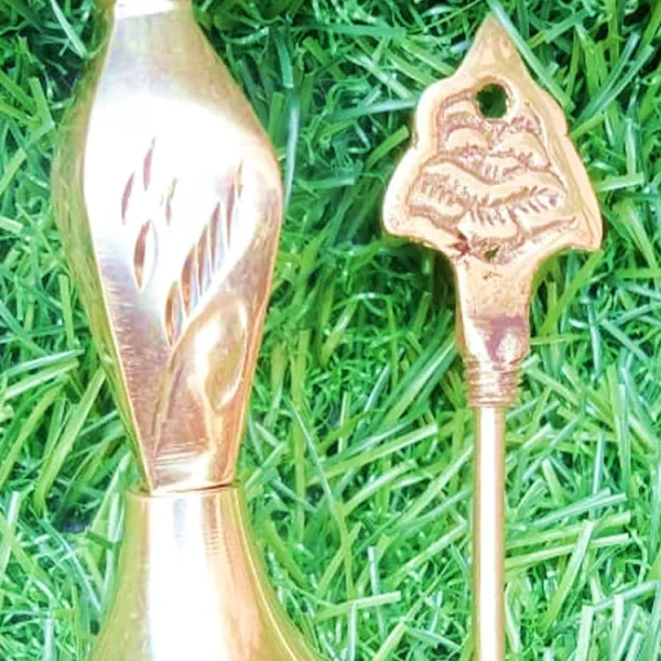 Brass Surmedani With Funnel/Kuppi And Surma Use In Eye's Makeup [Size-10-cm] Pack Of-1 Funnel, 2 Surma Packed, 1 Brass Surmedani