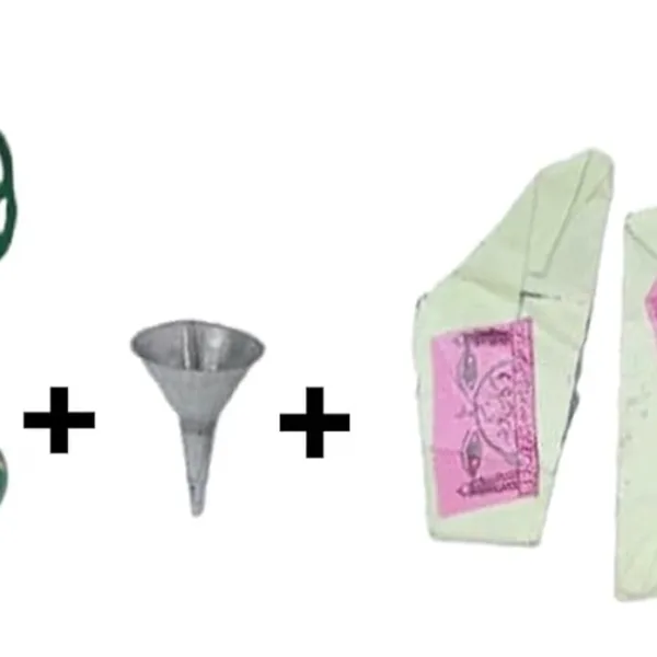 Brass Surmedani With Funnel/Kuppi And Surma Use In Eye's Makeup [Size-13-cm] Pack Of-1 Funnel, 2 Surma Packed, 1 Brass Surmedani