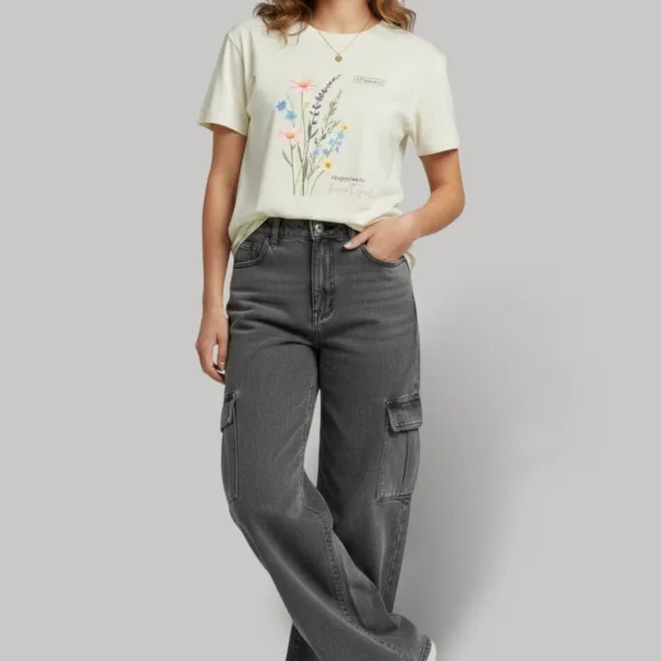 FLOWER GRAPHIC PRINTED REGULAR T-SHIRT