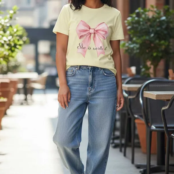 BOW GRAPHIC PRINTED REGULAR T-SHIRT