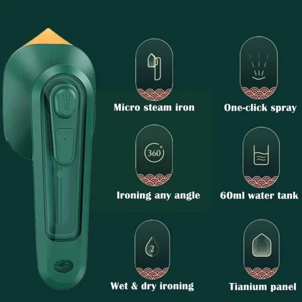 Compact Handheld Steamer | Quick Heat | Dual-Mode Ironing | Fabric-Safe Soleplate | Travel-Friendly Design | Easy-to-Use Visible Water Tank