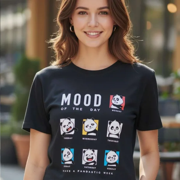 PANDA'S MOOD PRINTED REGULAR T-SHIRT