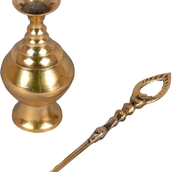 Brass Surmedani With Funnel/Kuppi And Surma Use In Eye's Makeup [Size-13-cm] Pack Of-1 Funnel, 2 Surma Packed, 1 Brass Surmedani