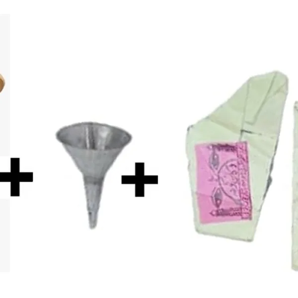 Brass Surmedani With Funnel/Kuppi And Surma Use In Eye's Makeup [Size-12-cm] Pack Of-1 Funnel, 2 Surma Packed, 1 Brass Surmedani