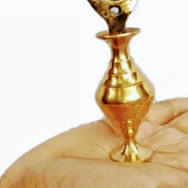 Brass Surmedani With Funnel/Kuppi And Surma Use In Eye's Makeup [Size-9-cm] Pack Of-1 Funnel, 2 Surma Packed, 1 Brass Surmedani