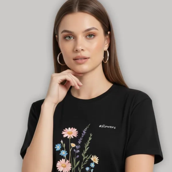 FLOWER GRAPHIC PRINTED REGULAR T-SHIRT