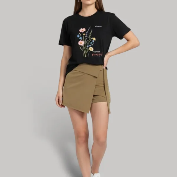 FLOWER GRAPHIC PRINTED REGULAR T-SHIRT
