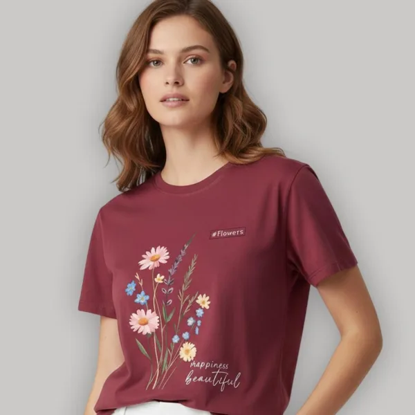 FLOWER GRAPHIC PRINTED REGULAR T-SHIRT