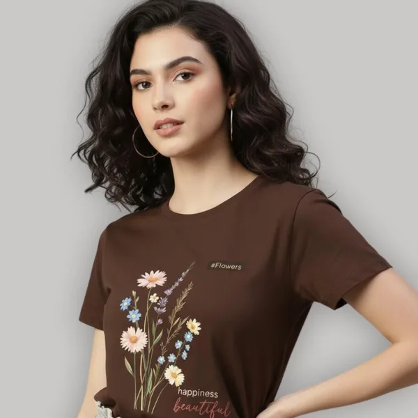 FLOWER GRAPHIC PRINTED REGULAR T-SHIRT