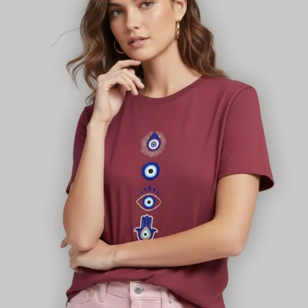 EVIL EYE GRAPHIC PRINTED REGULAR T-SHIRT