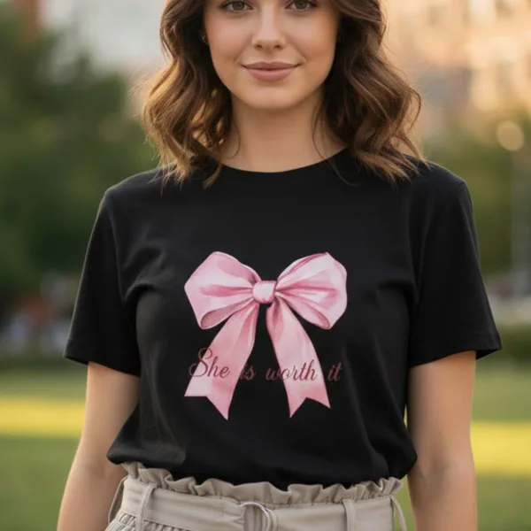 BOW GRAPHIC PRINTED REGULAR T-SHIRT