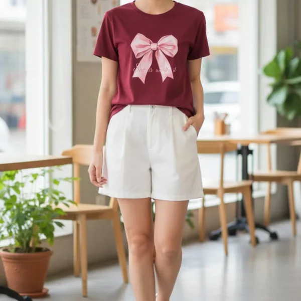 BOW GRAPHIC PRINTED REGULAR T-SHIRT