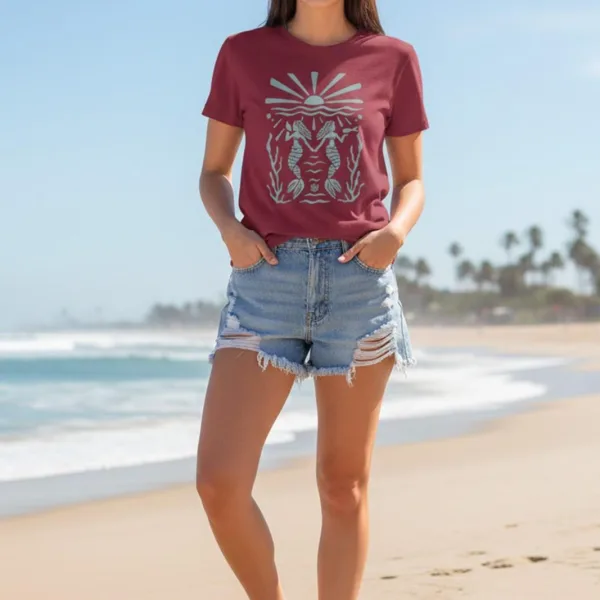 TWIN MERMAID GRAPHIC PRINTED T-SHIRT