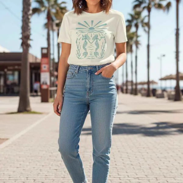 TWIN MERMAID GRAPHIC PRINTED T-SHIRT