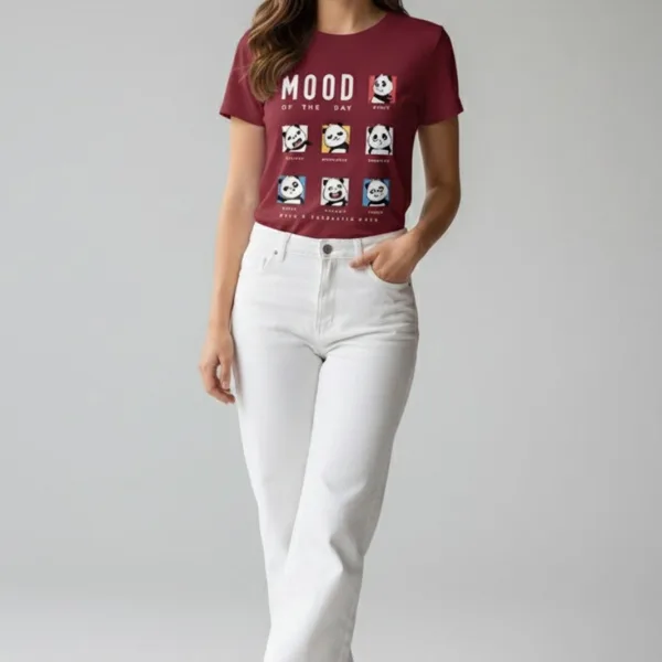 PANDA'S MOOD PRINTED REGULAR T-SHIRT