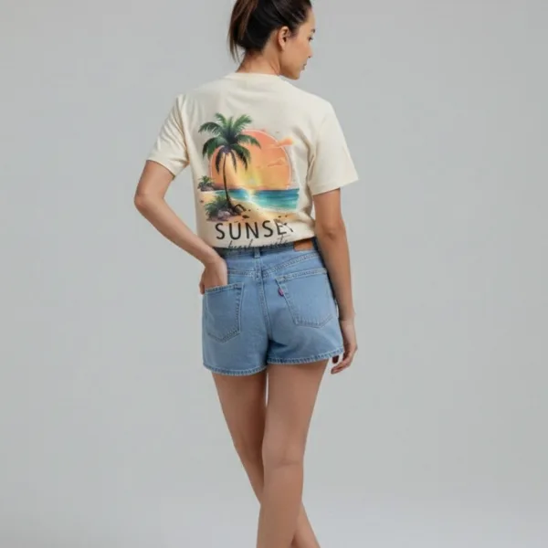 SUNSET GRAPHIC PRINTED REGULAR T-SHIRT