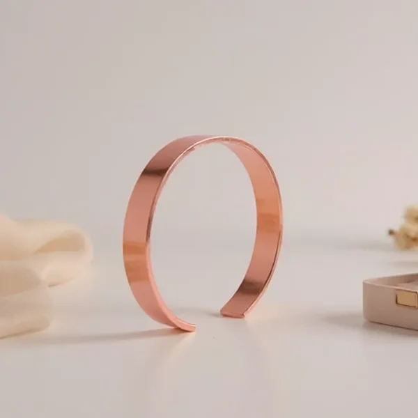 Elegant Rose Gold-Plated Open Cuff Bracelet Kada