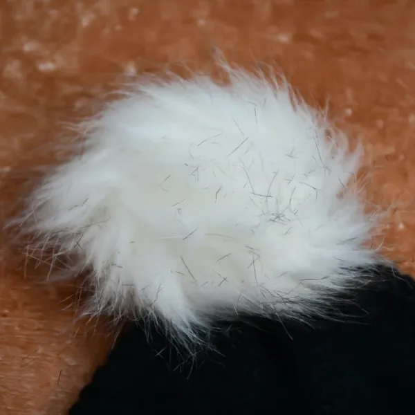 Winter Knit Beanie with Faux Fur Pom-Pom