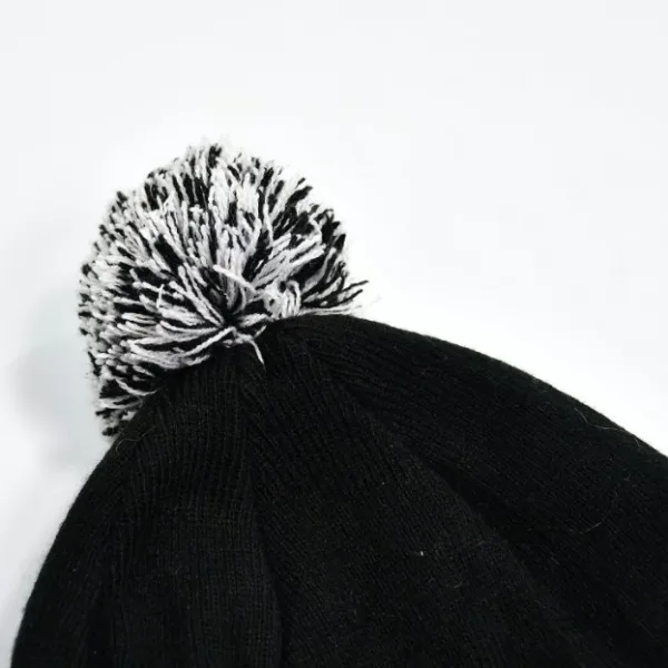 Men's and Women's Skull Slouchy Winter Woolen Knitted Black Inside Fur Beanie Cap