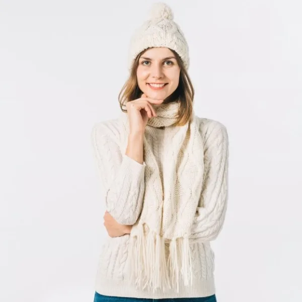 Cap for Winter Woolen Knitted Black Inside Fur Caps