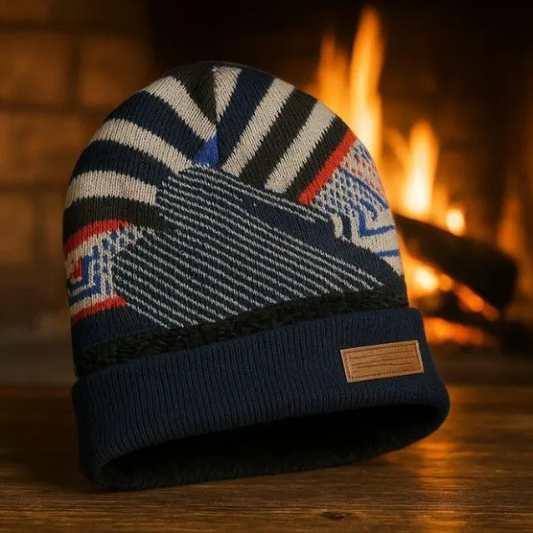 Winter Woolen Knitted Cap with Inner Fur Lining