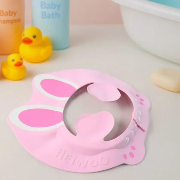 WinnXi Adjustable Bunny Ear Baby Shower Cap – Cute & Safe Bath Hat