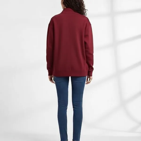 Women Quarter Zip Hoodie Comfortable Casual Winter Wear