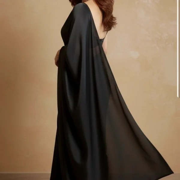 Pure Plain Satin Silk Saree with Matching Blouse Piece