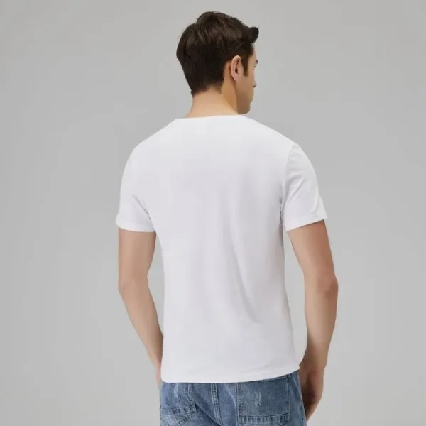 Men’s Plain White Cotton T-Shirt – Solid Casual Round Neck Regular Fit Basic Tee
