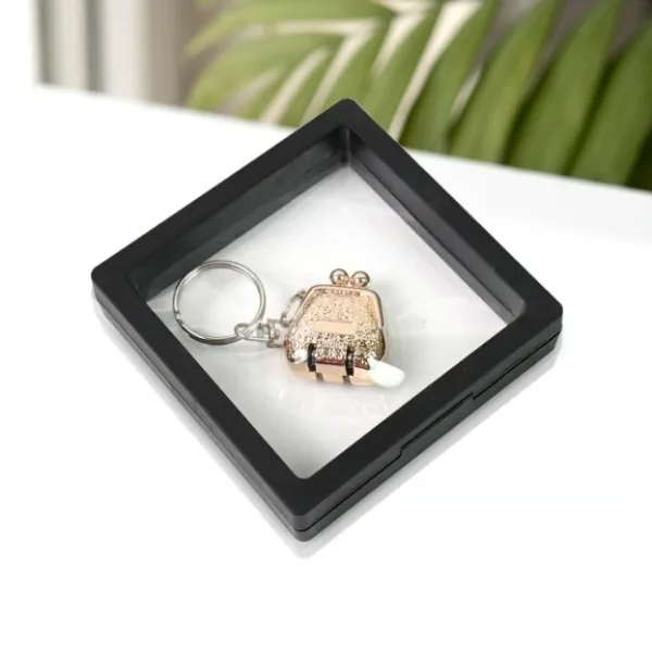Nail Clipper Keychain With 3D Floating Frame Display Case (1 Set)
