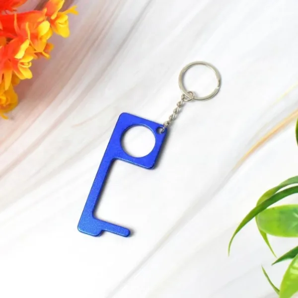Metal Key Shape Keychain, Door Opener Tool (1 Pc)