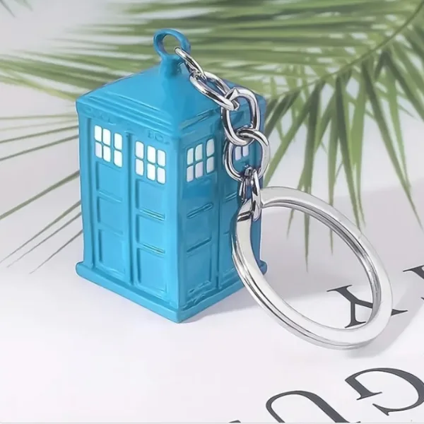 Police Booth Box Shape 3 D Metal Keychain (1 Pc)