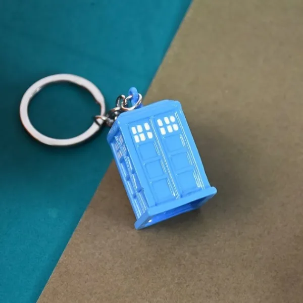 Police Booth Box Shape 3 D Metal Keychain (1 Pc)