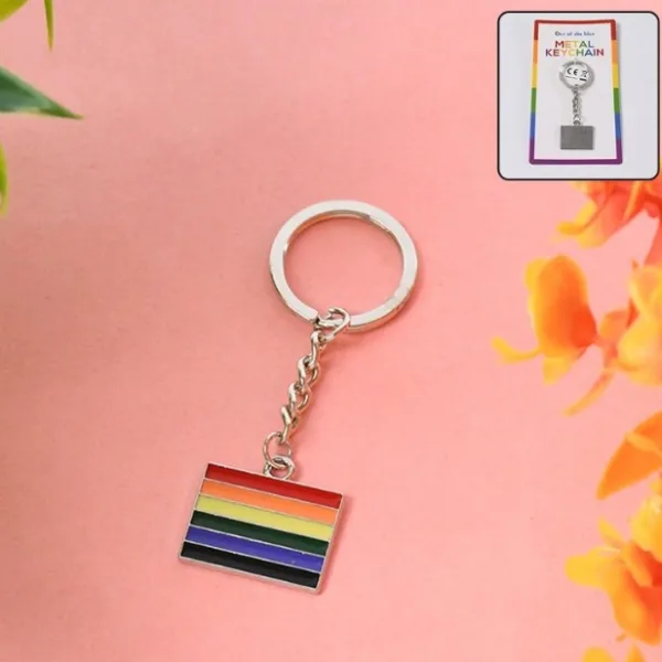 Rainbow Design Metal Keyring Key Chain (1 Pc Mix Design)