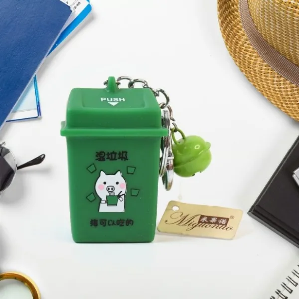 Trash Can Keychain Recycle Can Keyring Novelty Keychain Garbage Classification keyholder for and Adults