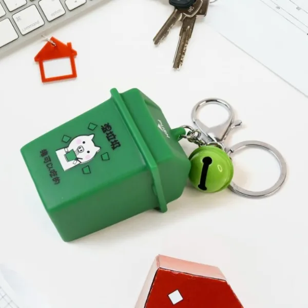 Trash Can Keychain Recycle Can Keyring Novelty Keychain Garbage Classification keyholder for and Adults