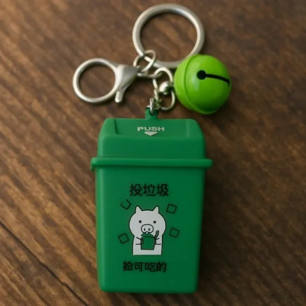 Trash Can Keychain Recycle Can Keyring Novelty Keychain Garbage Classification keyholder for and Adults