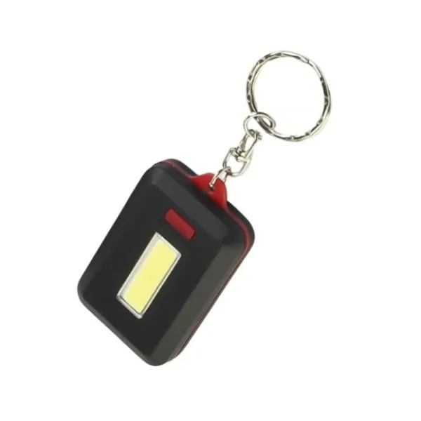 LED Keychain COB Light with Hook & Loop Sticker. 3 Light Modes (1 Pc / Battery Not Included)