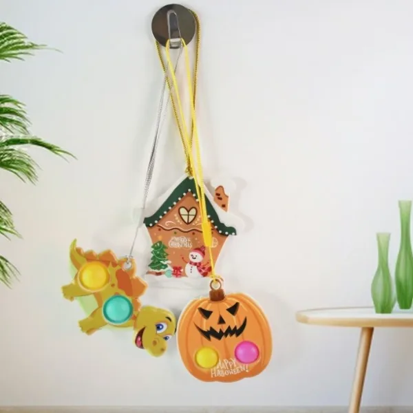 Silicone Push Bubble Fidget Keychain Toy (1 Pc)