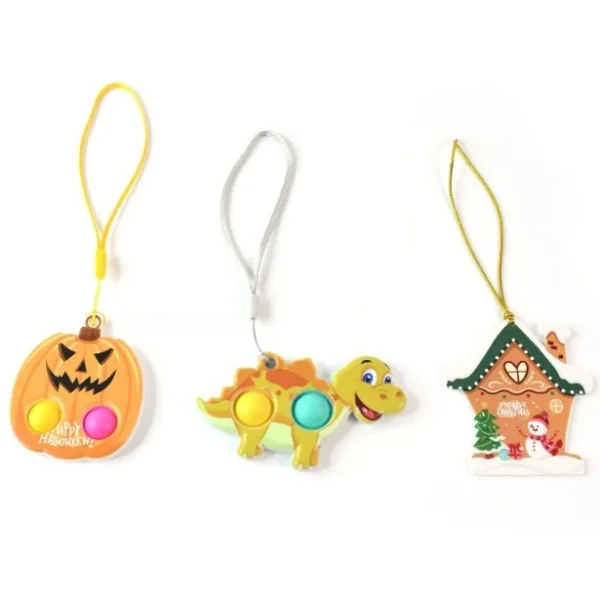 Silicone Push Bubble Fidget Keychain Toy (1 Pc)